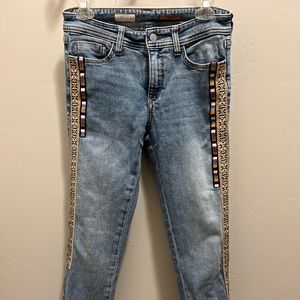 Pilcro Cropped Embellished Denim